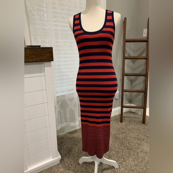 michael kors striped bodycon dress Michael Kors Womens Black & White Stripe Bodycon Dress Full Side Zip Size 8